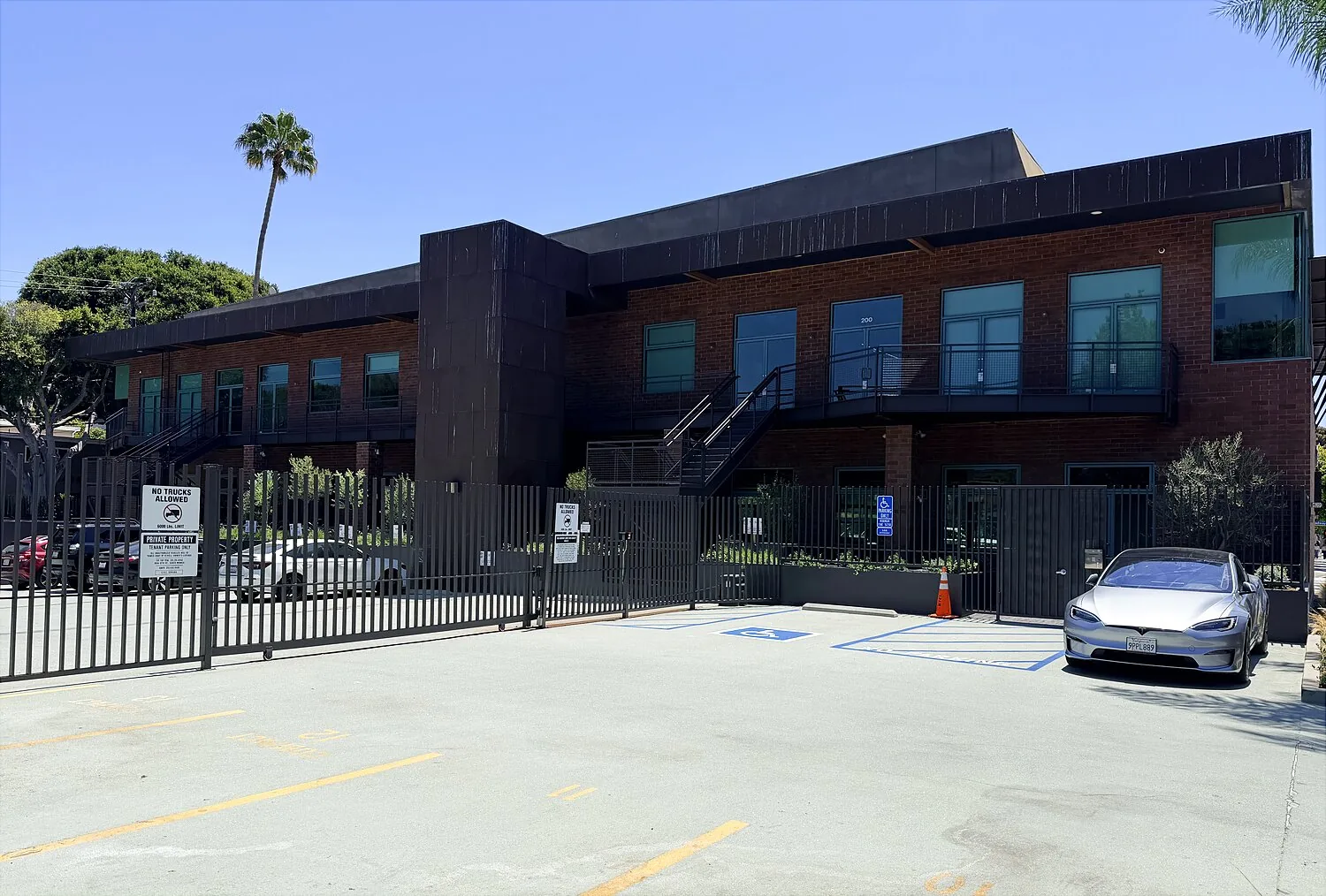 1447 Cloverfield building and gated parking, Santa Monica